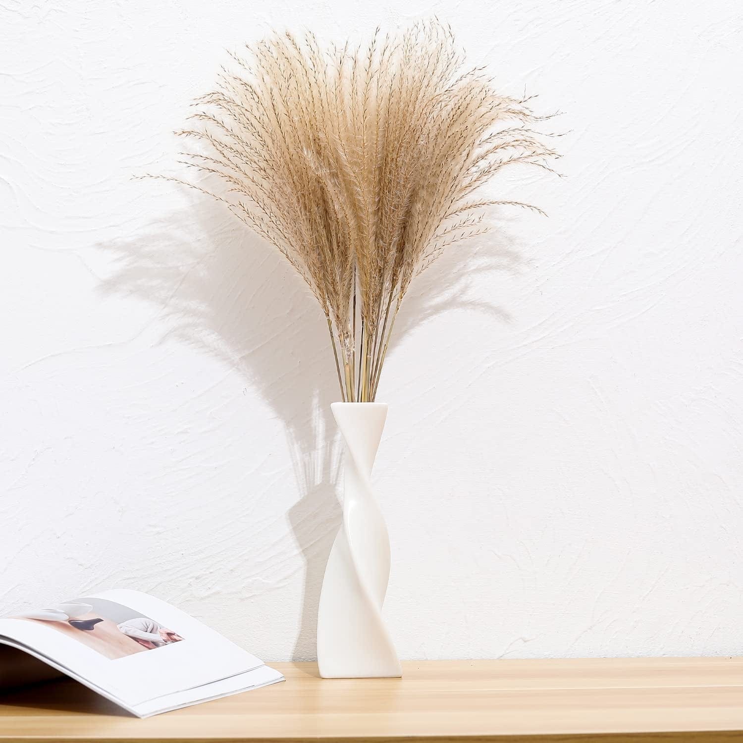 White Vases for Decor, Ceramic Vase Twist Modern Home Decor Vases for Centerpieces, Flower Decorative Vase, Pampas Grass Vase, 3Pcs Minimalist Nordic Boho Ins Style for Wedding Table Party Living Room