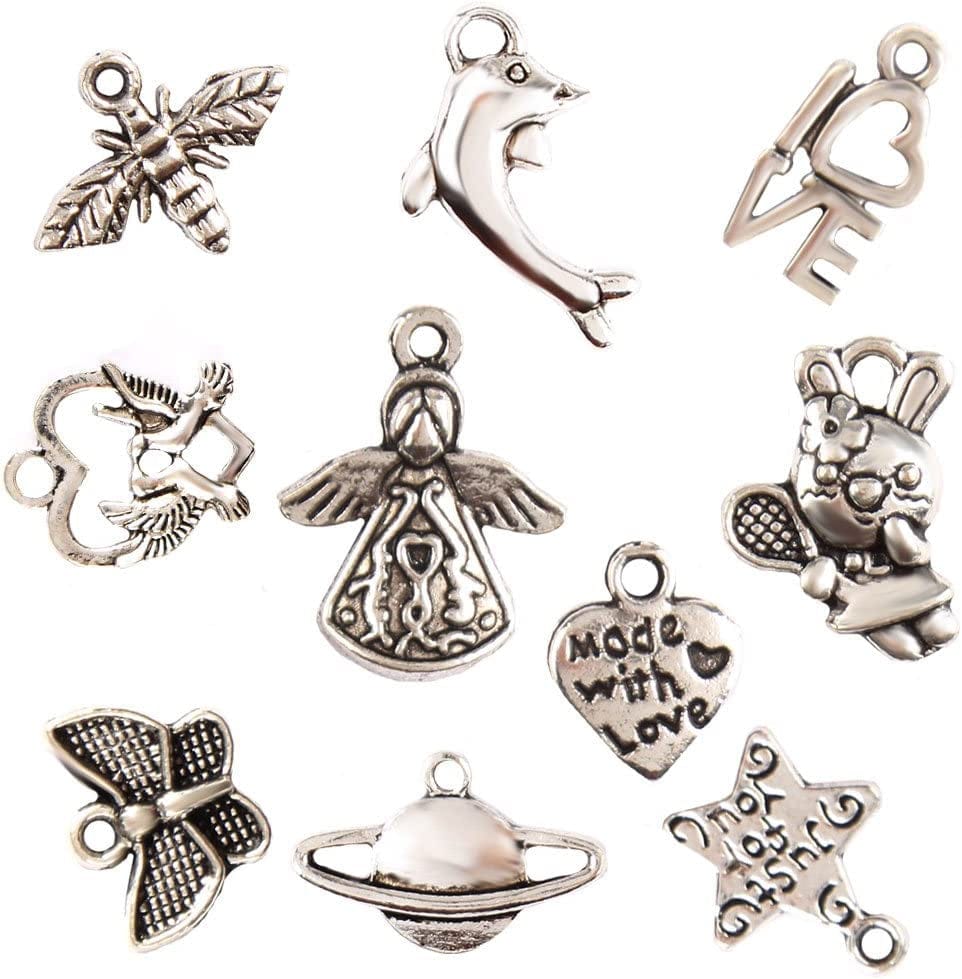 Wholesale 100 Pieces Mixed Charms Pendants DIY for Jewelry Making and Crafting