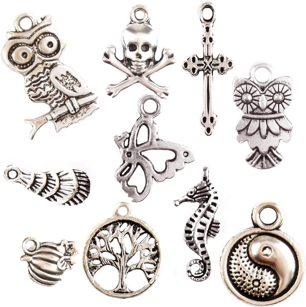 Wholesale 100 Pieces Mixed Charms Pendants DIY for Jewelry Making and Crafting