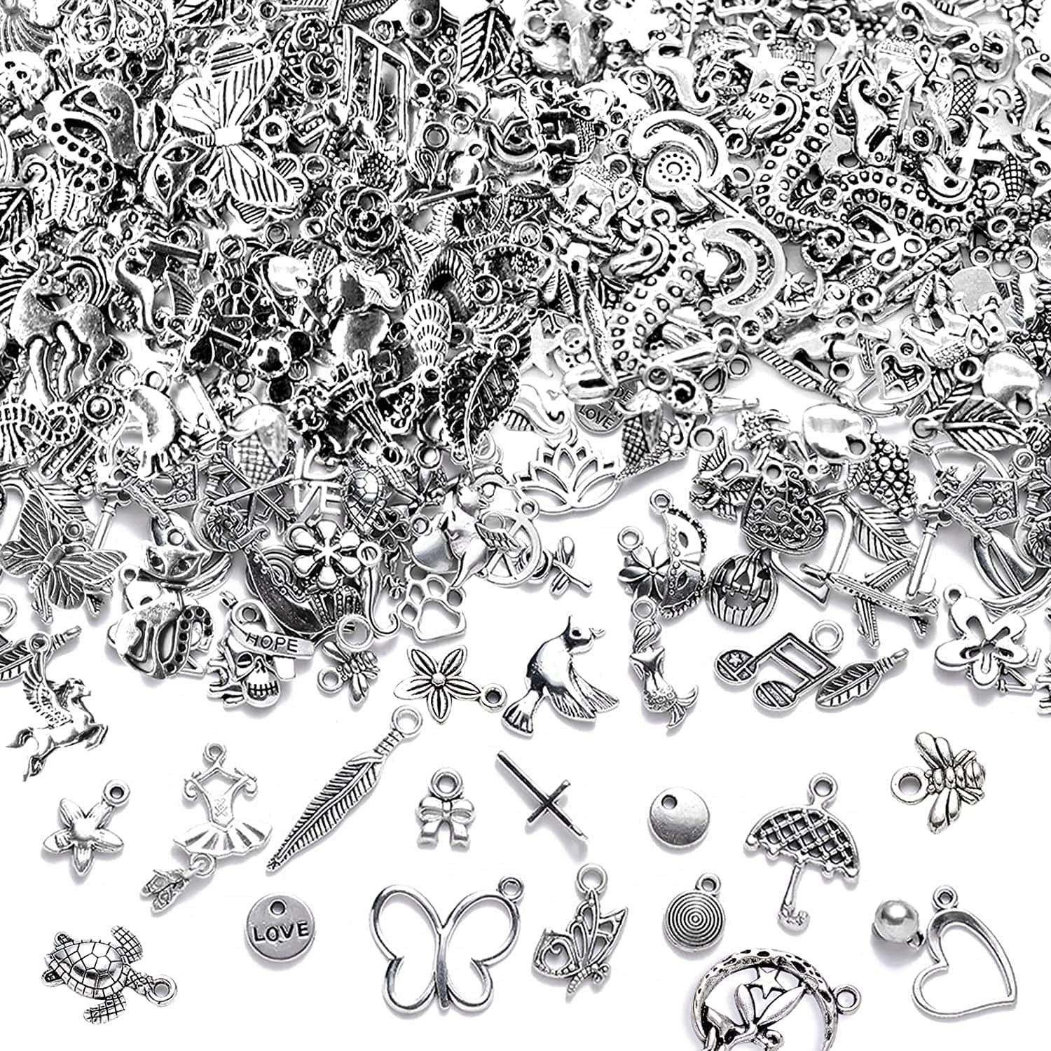 Wholesale Bulk Charms Tibetan Silver Alloy Small Pendant Bracelet Charms Necklace Pendant Handmade DIY Jewelry Tibetan Silver Accessories 400pcs