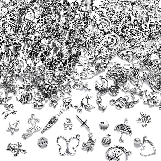 Wholesale Bulk Charms Tibetan Silver Alloy Small Pendant Bracelet Charms Necklace Pendant Handmade DIY Jewelry Tibetan Silver Accessories 400pcs