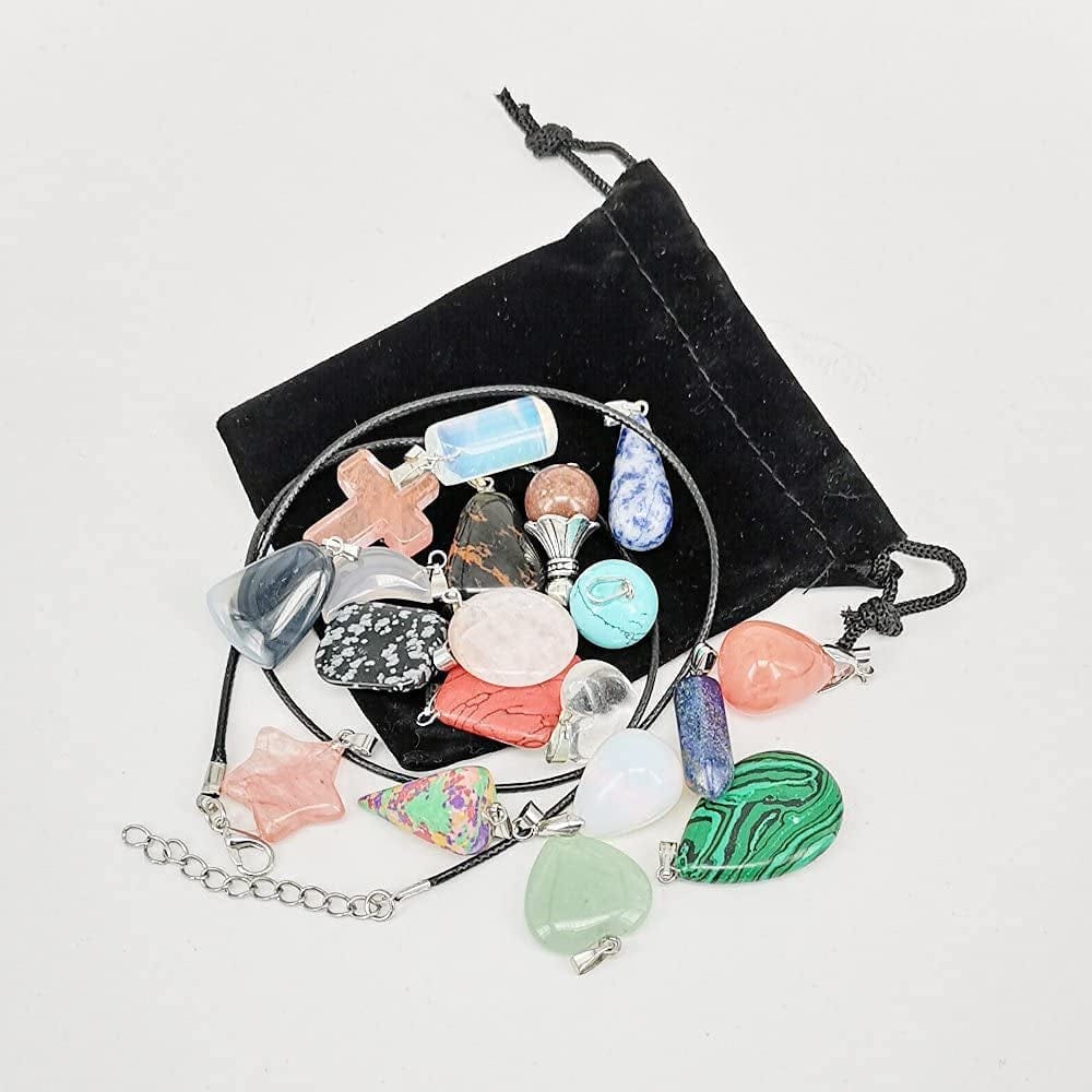 Wholesale Lots Mix Random 40Pcs Artificial Glass Stone like Pendants Charms Crystal Stone Beads Bracelet Necklace Charm