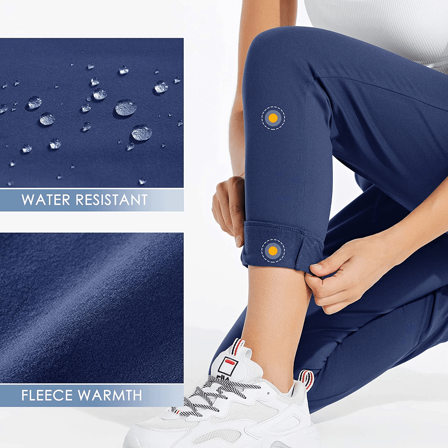 Willit Women'S Fleece Lined Joggers Warm Pants Running Thermal Sweatpants Winter Athletic Water Resistant with Pockets Apparel & Accessories > Clothing > Activewear Kylie Max