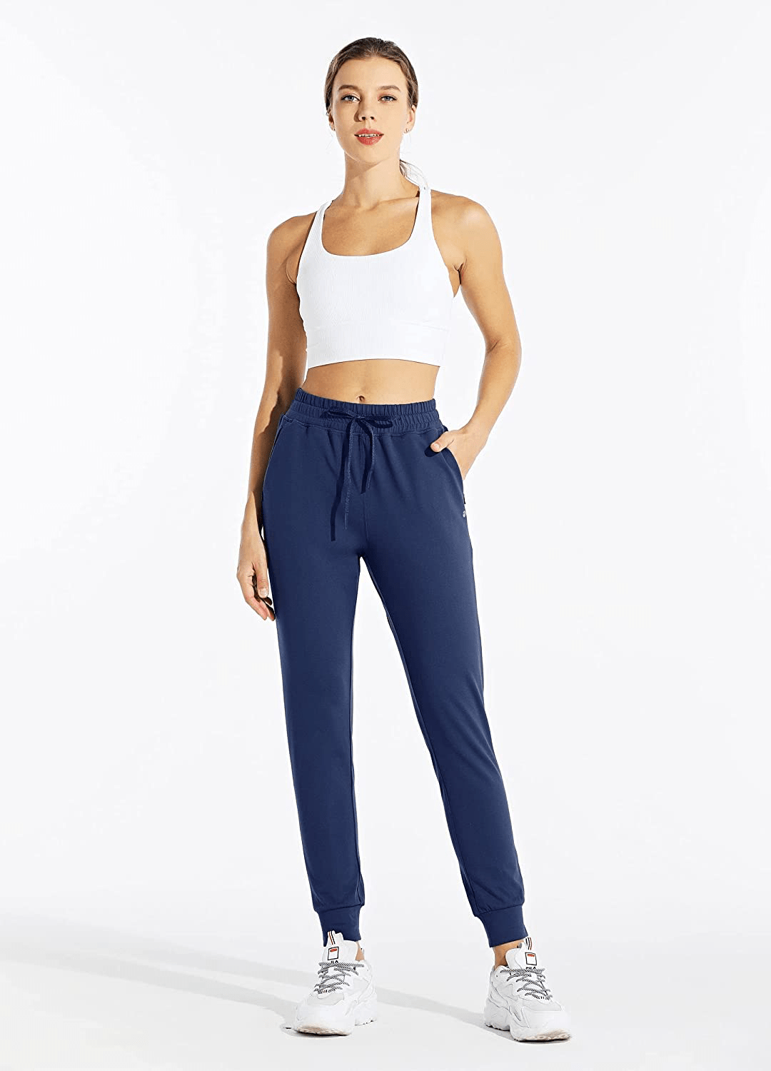 Willit Women'S Fleece Lined Joggers Warm Pants Running Thermal Sweatpants Winter Athletic Water Resistant with Pockets Apparel & Accessories > Clothing > Activewear Kylie Max