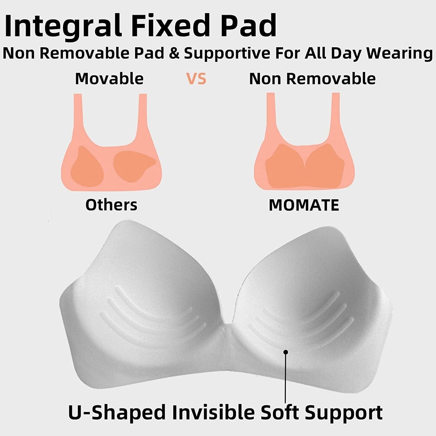 Wireless Bra for Women Seamless Support Bra for Women No Underwire Comfort Fixed Pads Invisible Bralette