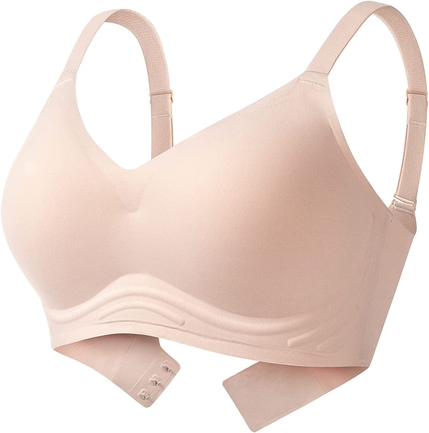 Wireless Bra for Women Seamless Support Bra for Women No Underwire Comfort Fixed Pads Invisible Bralette Nude / X-Large