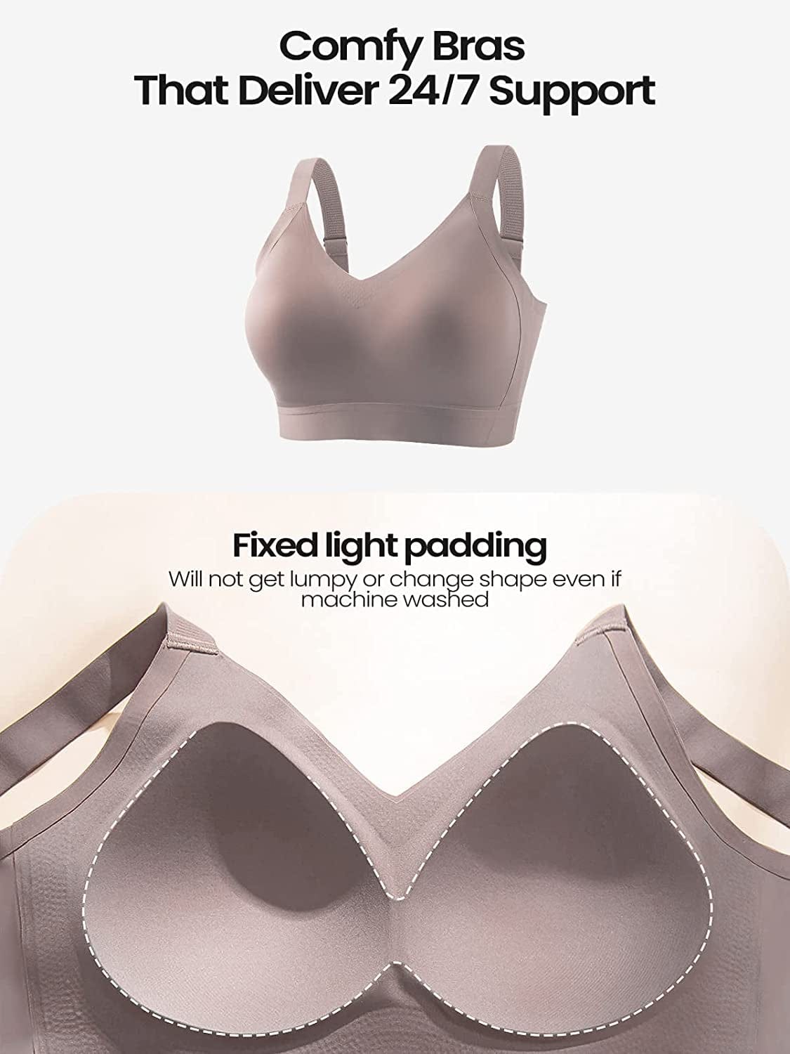 Wireless Bra for Women Supportive Seamless Bra Ultra Comfortable Padded Bra Adjustable Bralette Everyday Bra