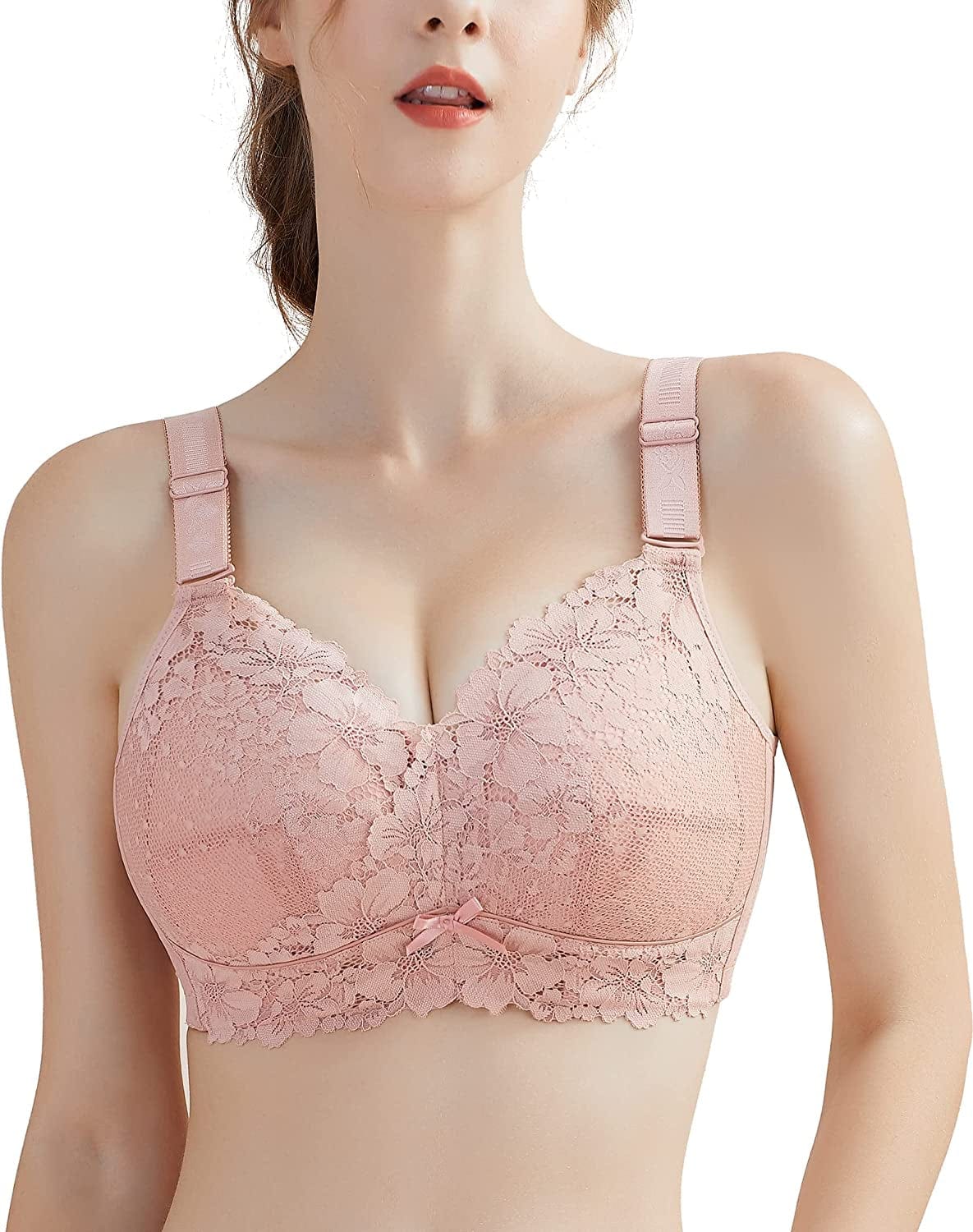 Wireless Full Figure plus Size Minimizer Lightly Lined Cups Womens Bra Canyon Rose / 36C