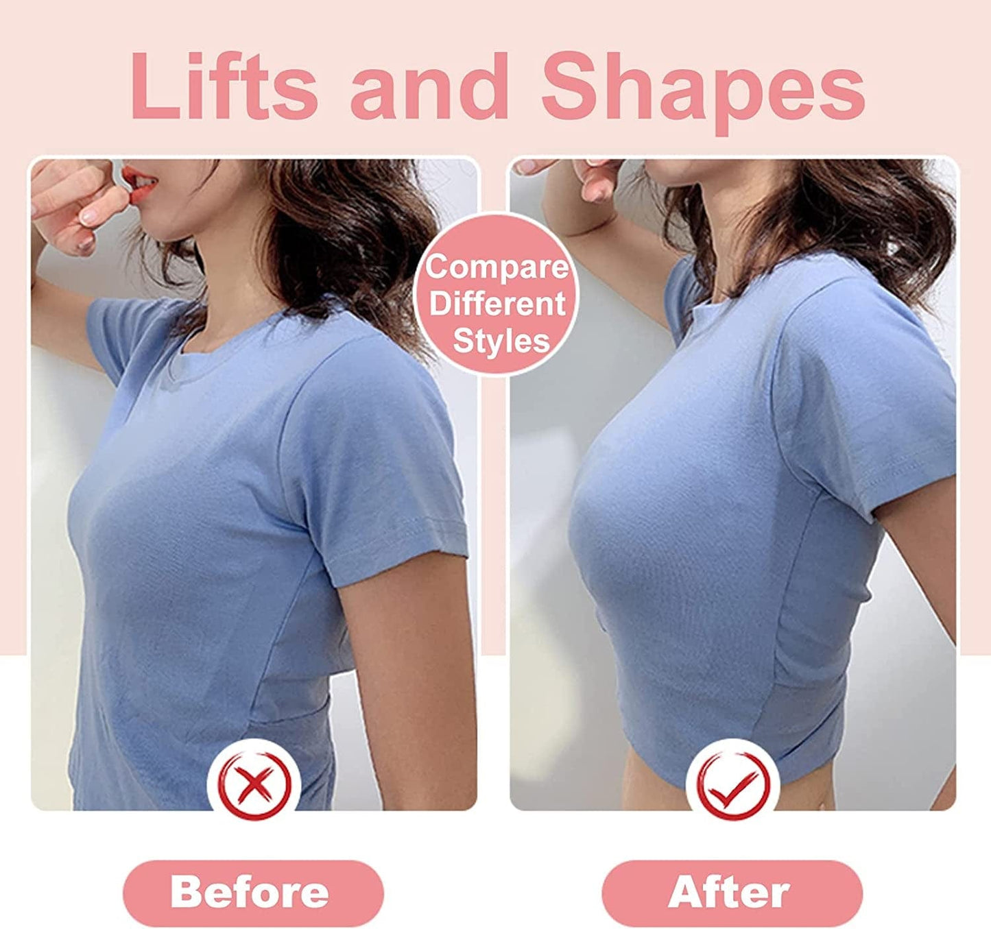 Wireless Push up Bra for Women Silicone Soft Support Seamless Adjustable Comfortable Wire Free Bralette