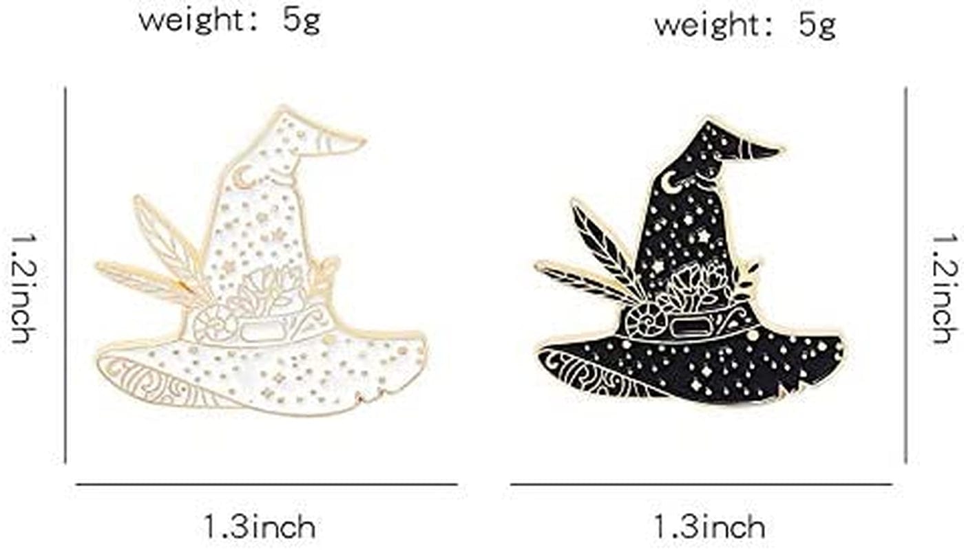 Witch Enamel Pin Set Magic Hat Witch Sign Gesture Lapel Pin Cool Witch Women Accessory for Backpacks Badges Hats Bags for Halloween Magic Theme Party
