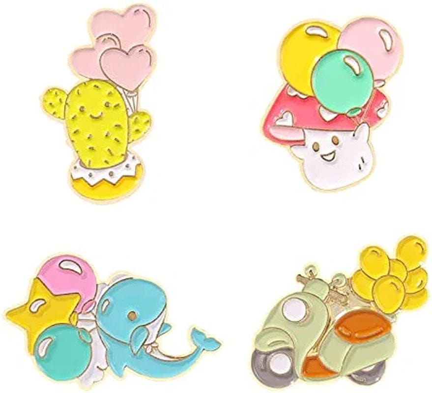 WITHYU Cute Animal, Punk,Art,Science , Animation Enamel Pins, Cartoon Personality Pin Set for Kids, Teens, Women, Badge Decor Pins for Jackets, Lapel, Backpack, Hat Balloon