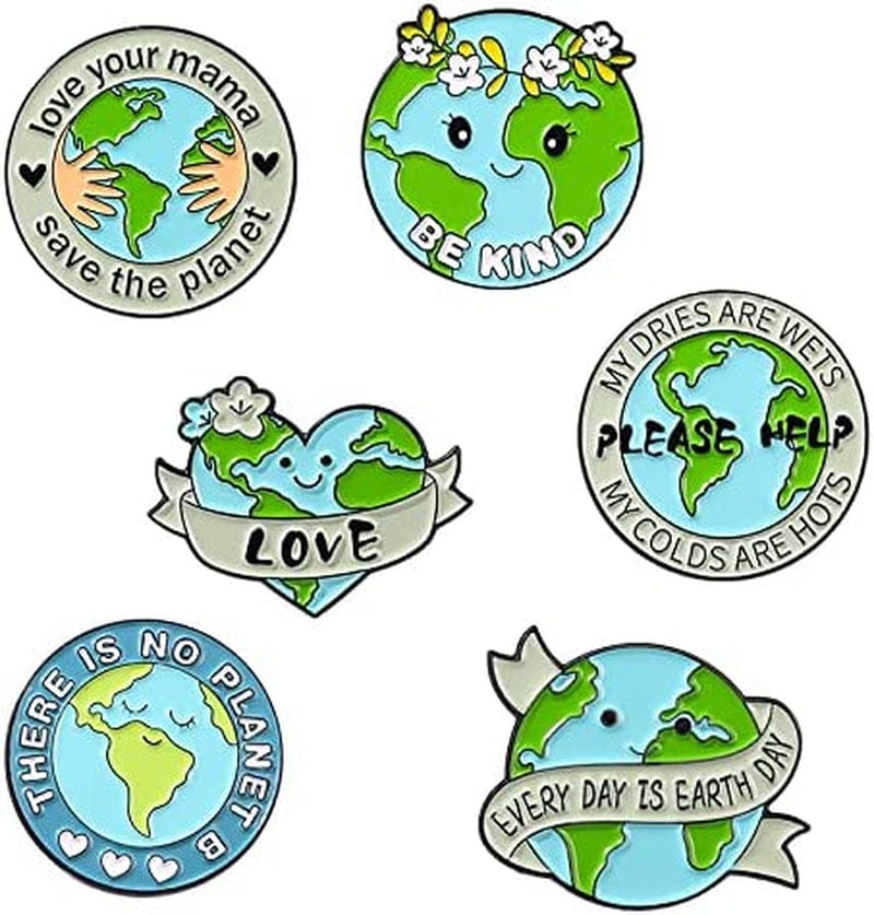 WITHYU Cute Animal, Punk,Art,Science , Animation Enamel Pins, Cartoon Personality Pin Set for Kids, Teens, Women, Badge Decor Pins for Jackets, Lapel, Backpack, Hat Love Earth