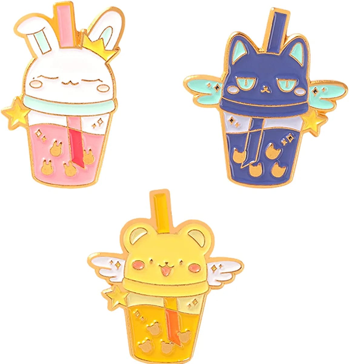 WITHYU Cute Animal, Punk,Art,Science , Animation Enamel Pins, Cartoon Personality Pin Set for Kids, Teens, Women, Badge Decor Pins for Jackets, Lapel, Backpack, Hat Bottle Cat