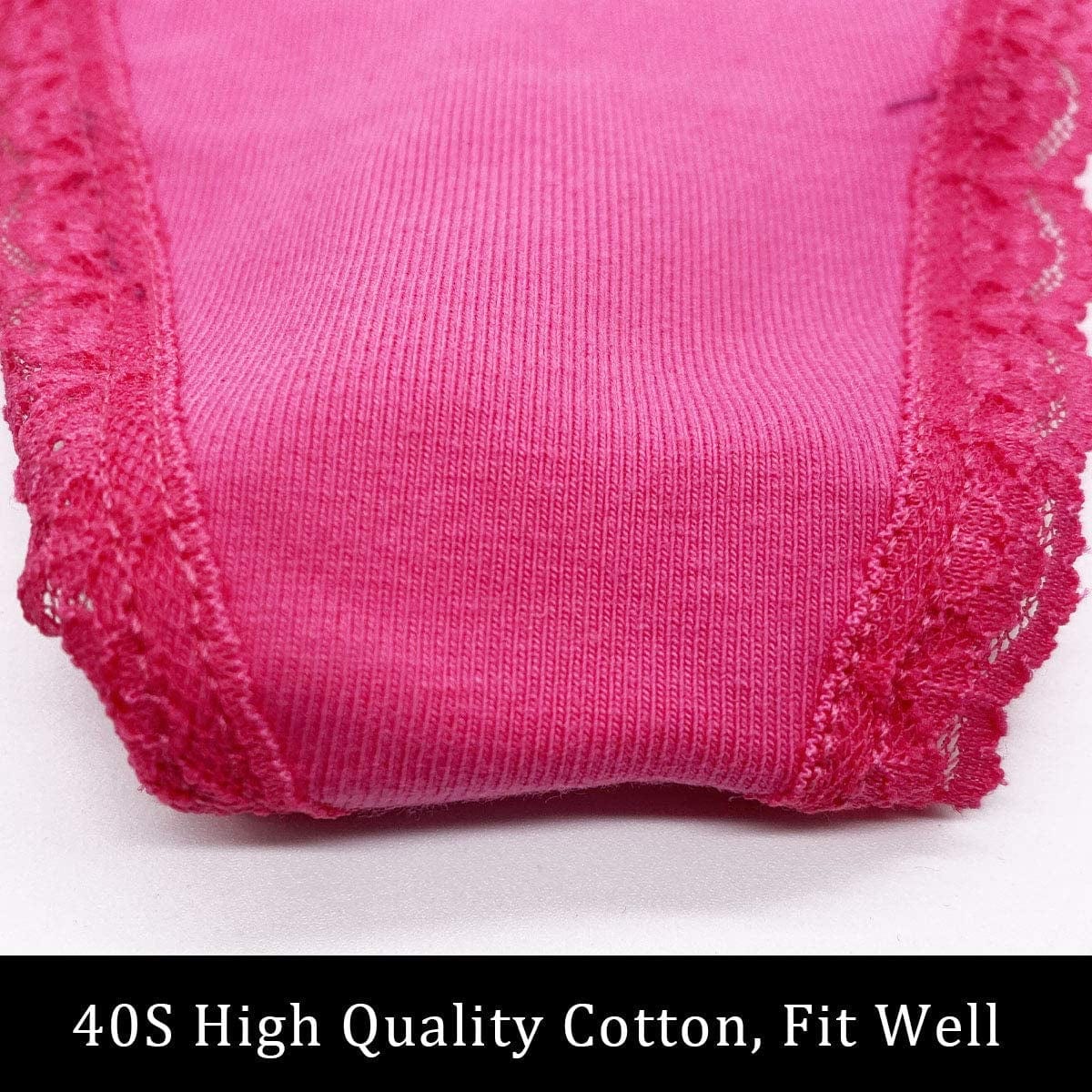 WKFIINM Pack 6 High Waisted Lace Thong for Women Cotton Underwear plus Size High Rise Retro Tummy Control Thongs Panties