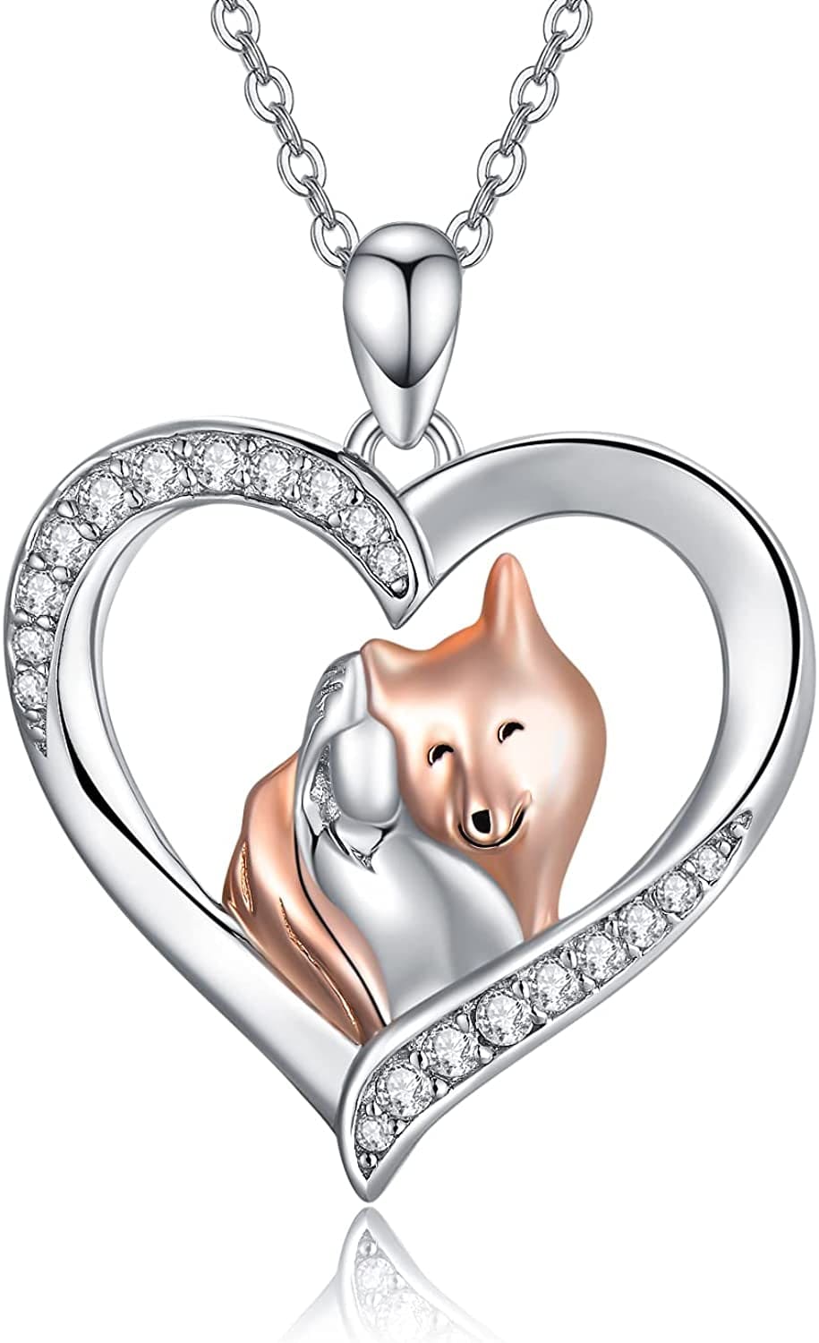 Wolf Necklace for Women 925 Sterling Silver Wolf Pendant Girls with Wolf Gift for Women style 4