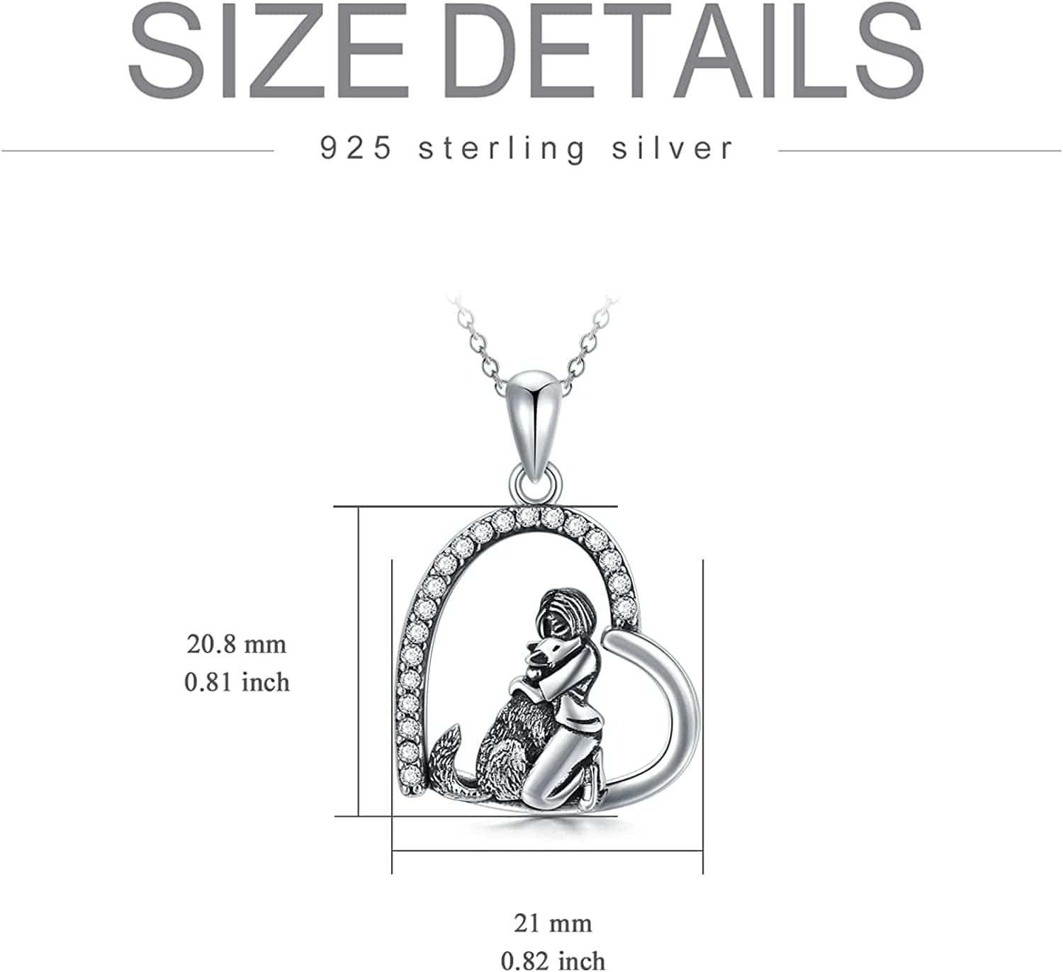 Wolf Necklace for Women 925 Sterling Silver Wolf Pendant Girls with Wolf Gift for Women