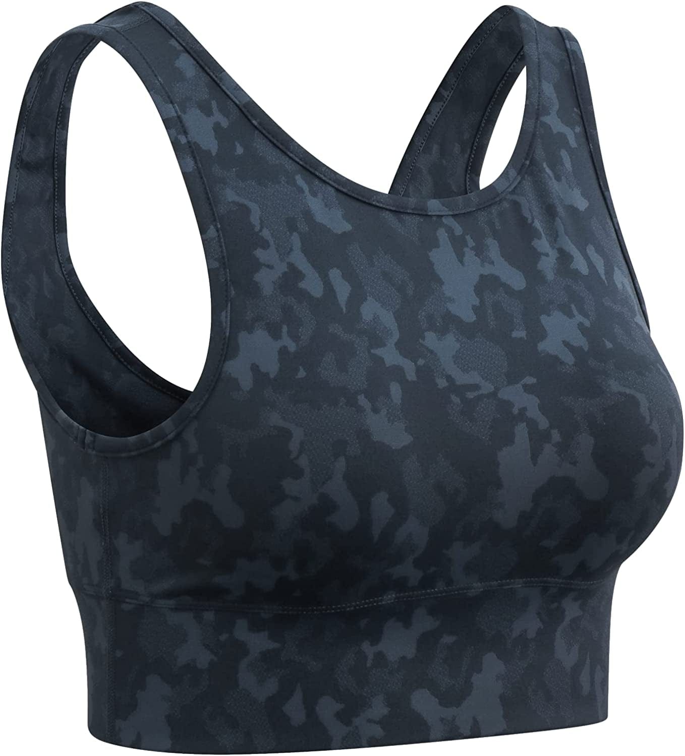 Women Basic Crop Tank Tops Sleeveless Workout Tanks Ribbed Training Tank Shirts Camo Grey / X-Large