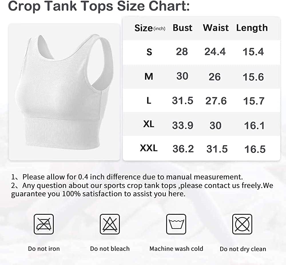 Women Basic Crop Tank Tops Sleeveless Workout Tanks Ribbed Training Tank Shirts