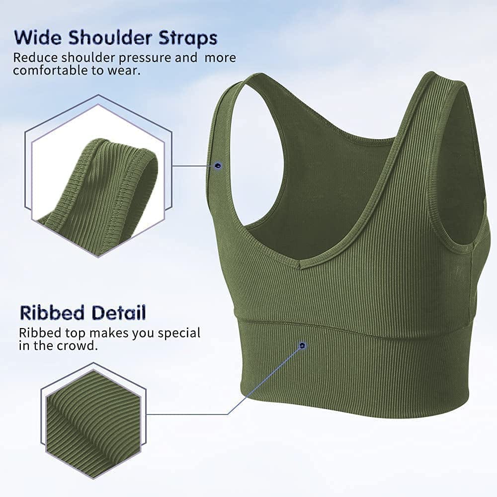 Women Basic Crop Tank Tops Sleeveless Workout Tanks Ribbed Training Tank Shirts