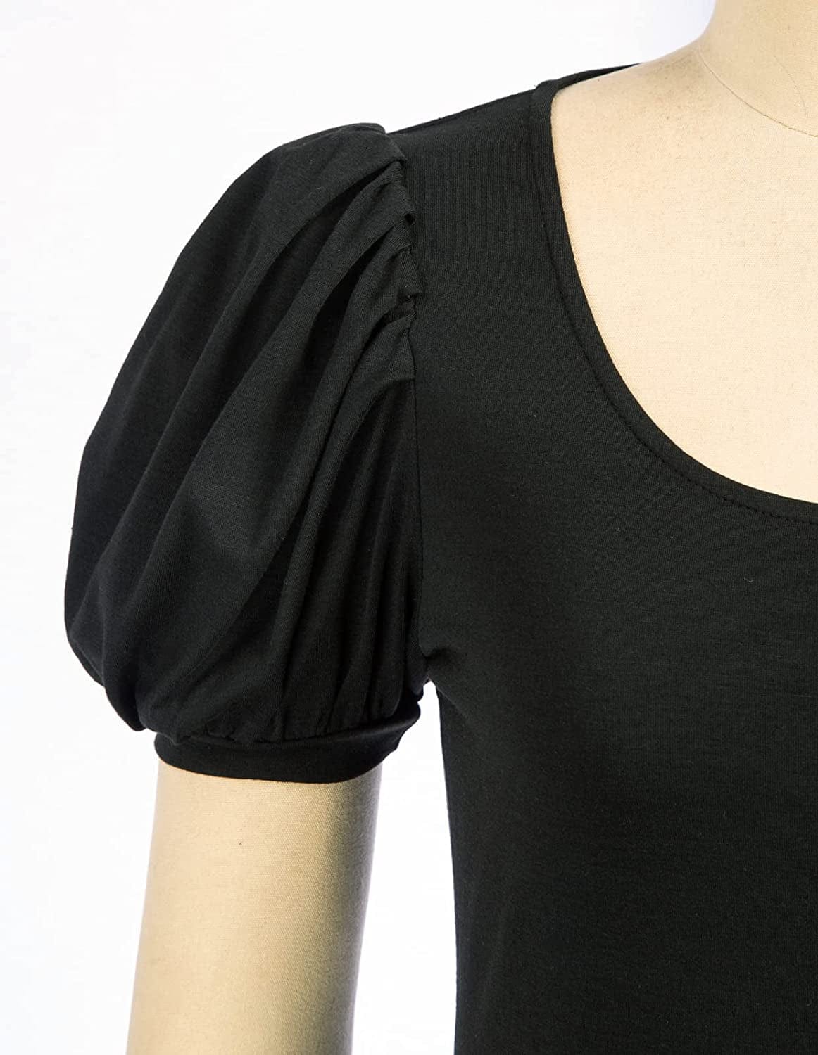 Women Elegant Puff Sleeve Top 1950S Vintage Blouse Tops for Casual Work BPS2079