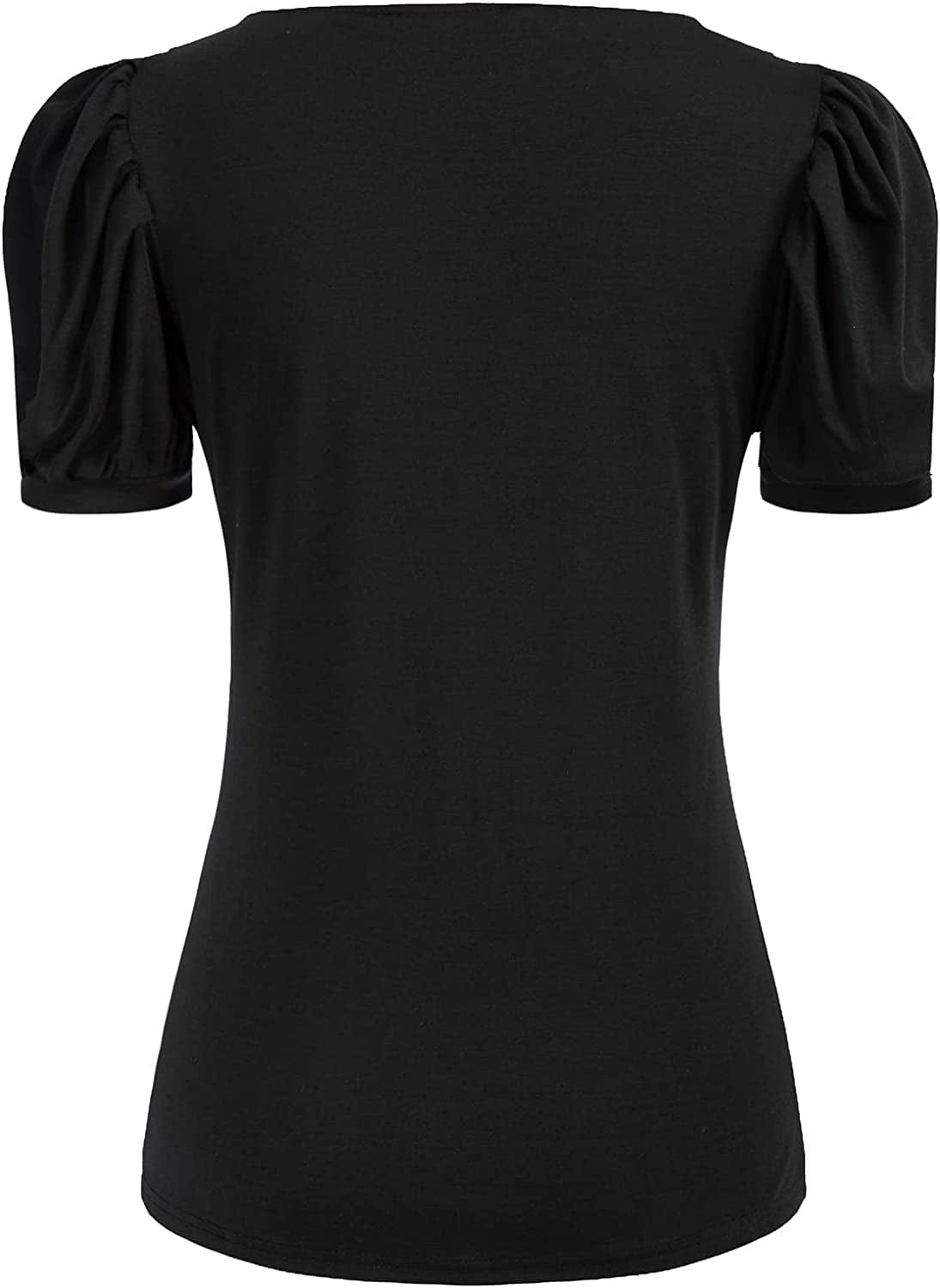 Women Elegant Puff Sleeve Top 1950S Vintage Blouse Tops for Casual Work BPS2079