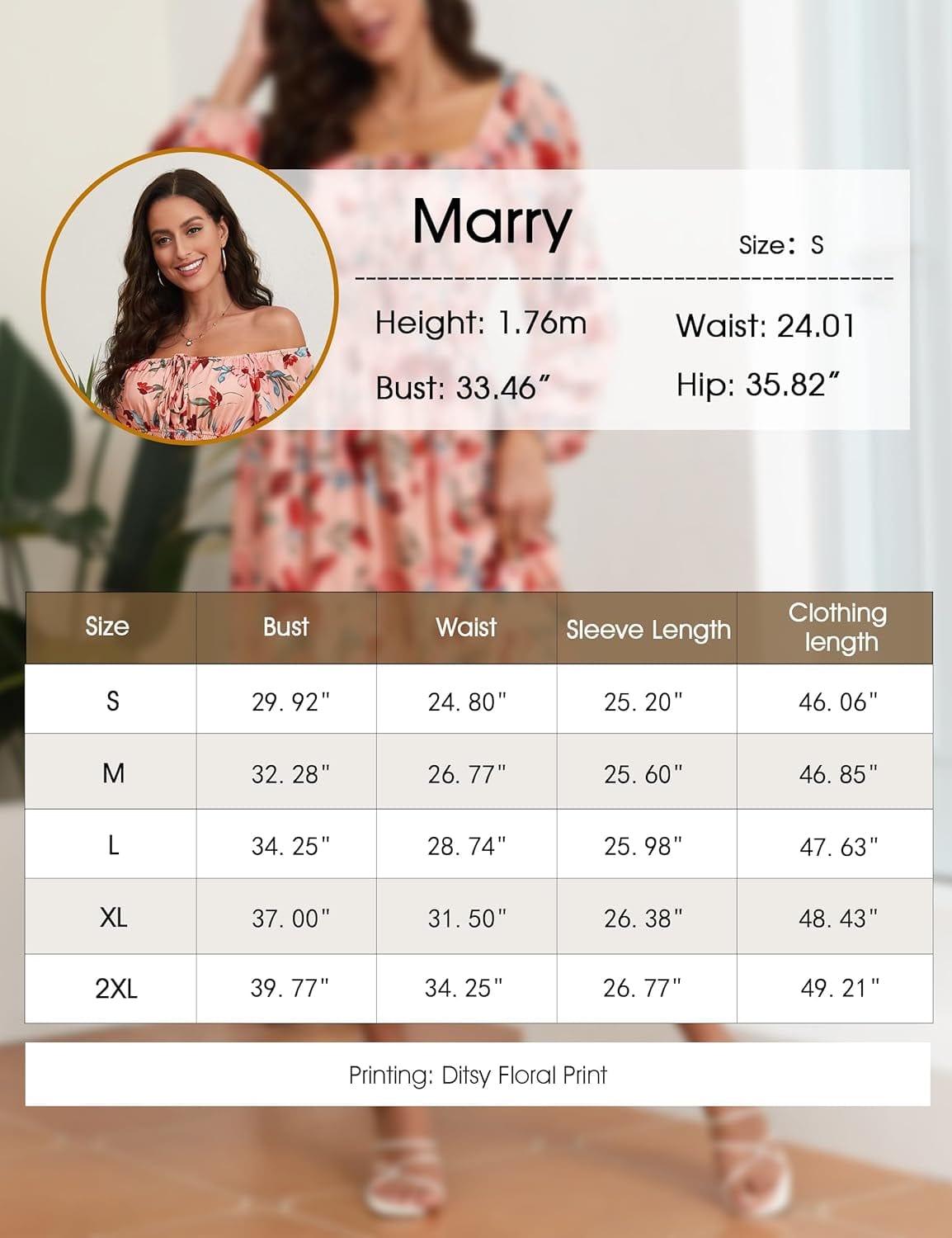 Women Floral Fall Long Sleeve Dress 2023 Midi Dress Boho Casual Square Neck Trendy Dresses
