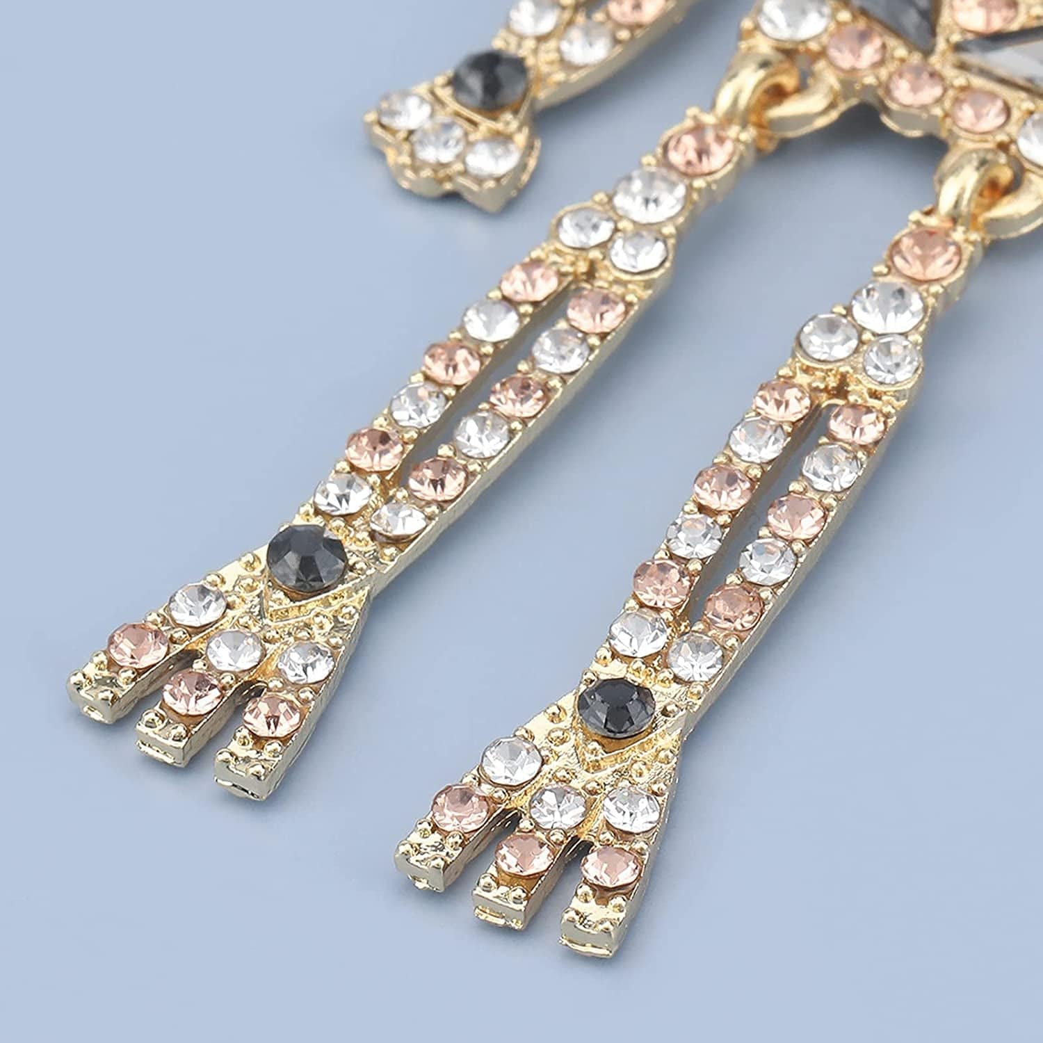 Women Girls Halloween Crystal Skeleton Dangle Earrings, Bling Rhinestone Skull Earrings Gothic Skull Dangle Earrings Set