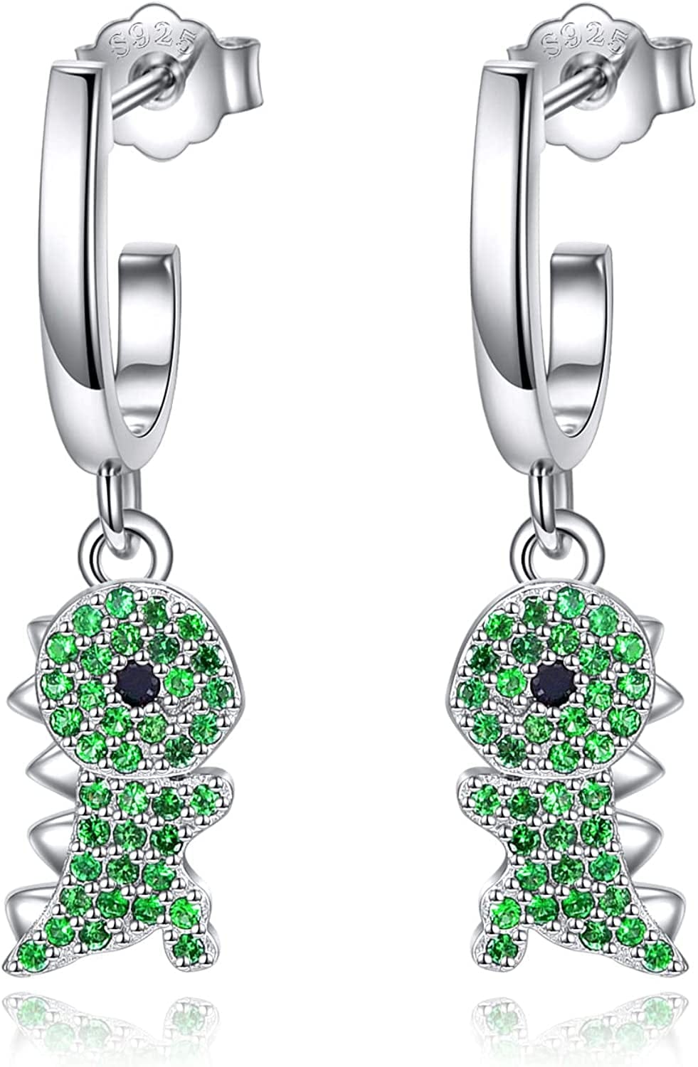 Women Ladies Earrings 925 Sterling Silver Drop &Dangle Earring Stud Hypoallergenic Jewelry Dinasour