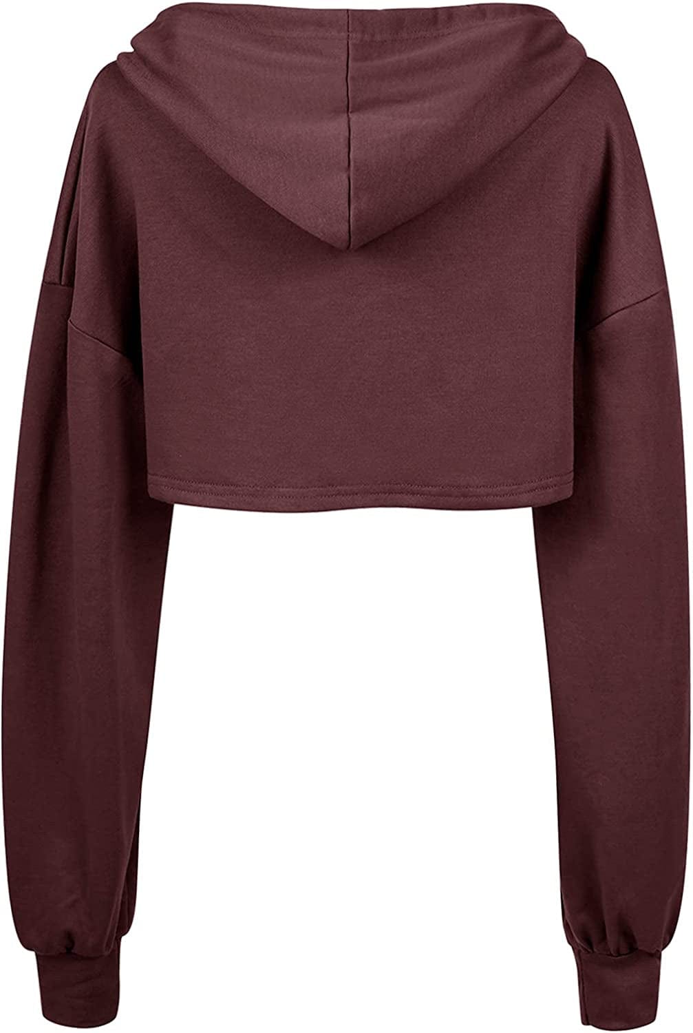 Women Long Sleeve Cropped Super Crop Top Hoodies Sweatshirt Aesthetic Punk Hip Hop Dance Sexy Rave Cloth