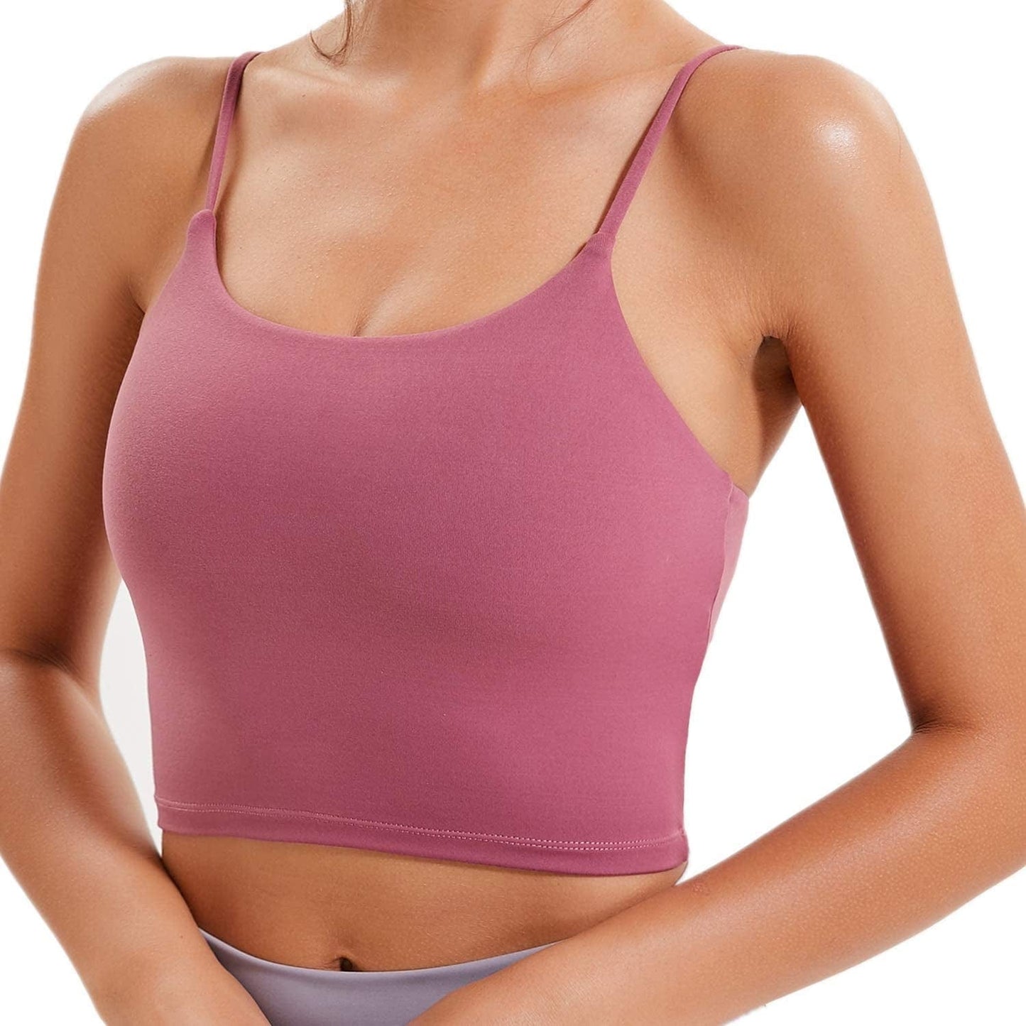 Women Padded Sports Bra Fitness Workout Running Shirts Yoga Tank Top Rose Red / XX-Large
