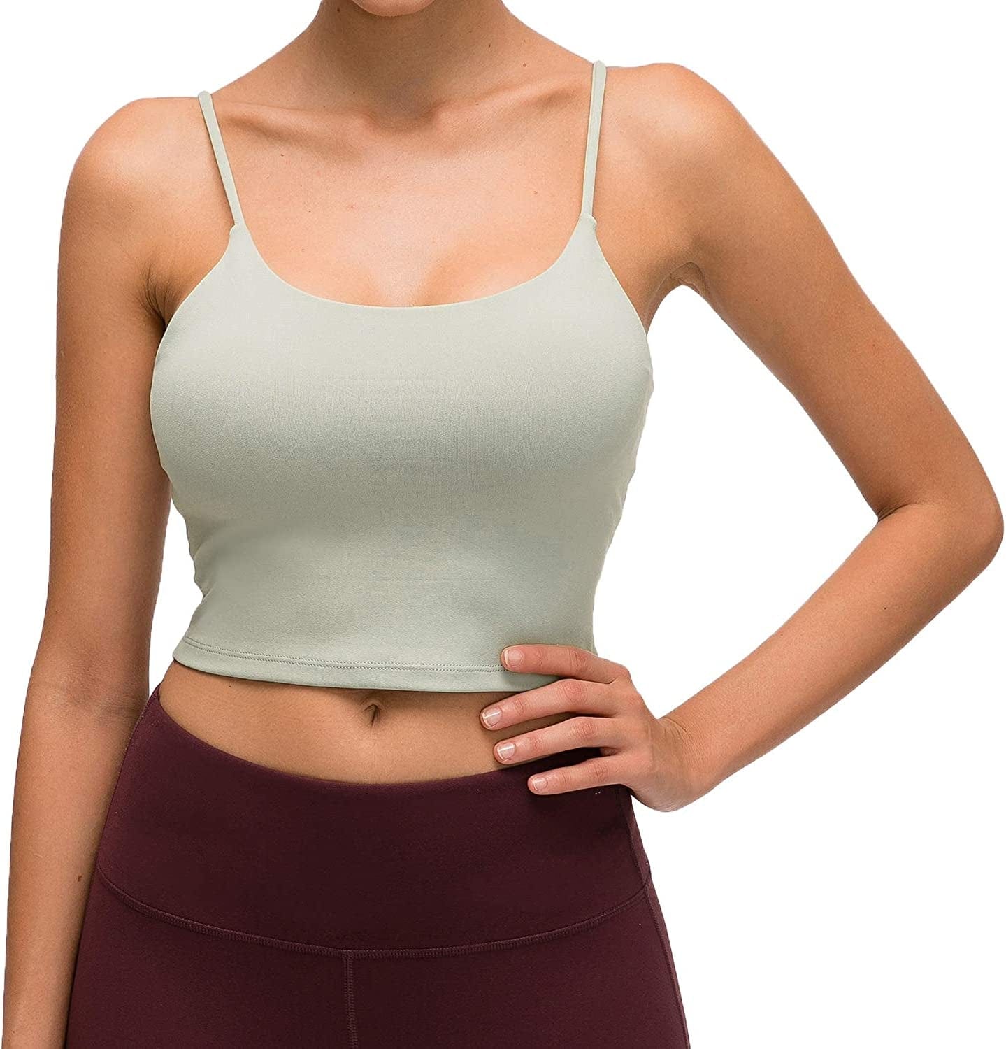 Women Padded Sports Bra Fitness Workout Running Shirts Yoga Tank Top Jasmine Green / XX-Large