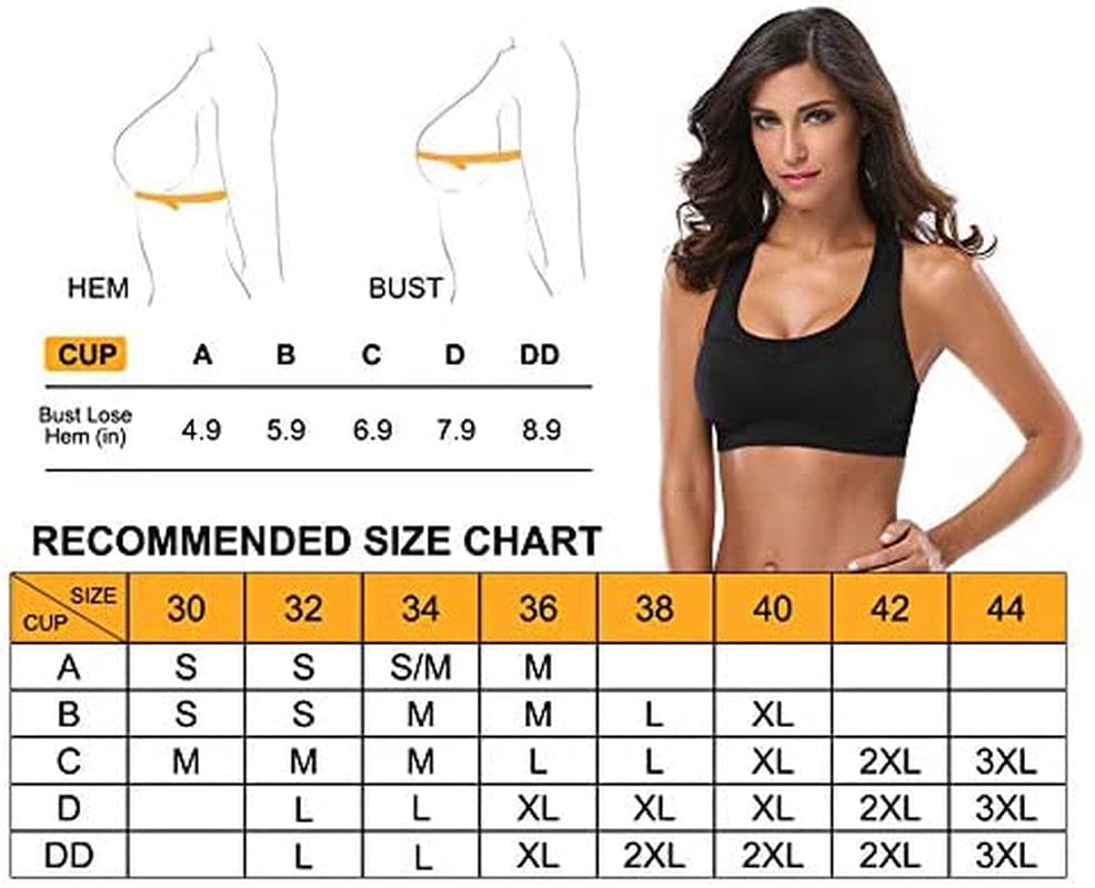 Women Racerback Sports Bras - High Impact Workout Gym Activewear Bra