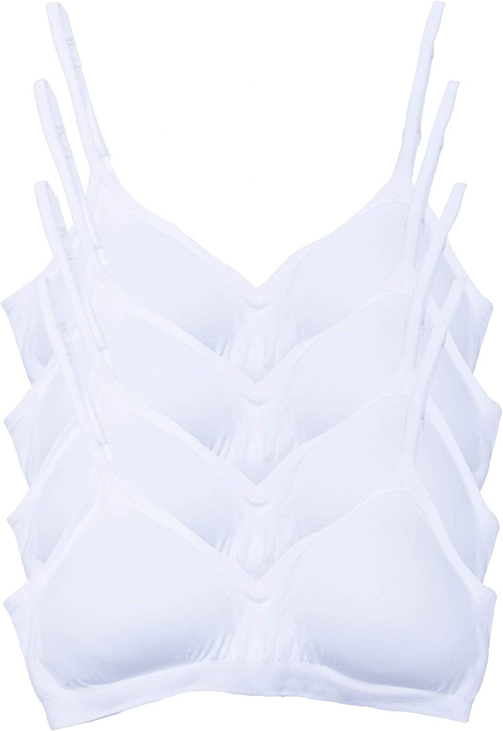 Women’S 4 Pack Demi Padded Bralette Wireless Comfortable Bra 4pk White / XX-Large