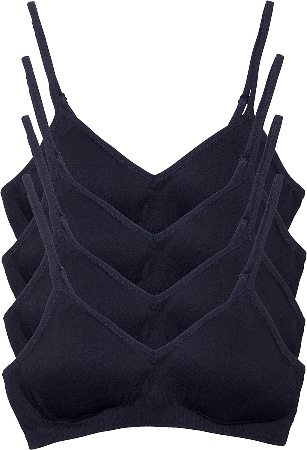 Women’S 4 Pack Demi Padded Bralette Wireless Comfortable Bra 4pk Black / XX-Large