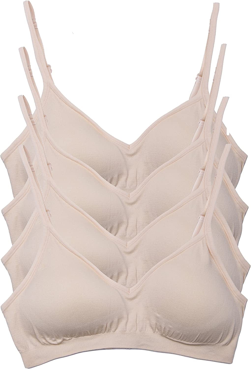Women’S 4 Pack Demi Padded Bralette Wireless Comfortable Bra 4pk Light Beige / Small-Medium Big