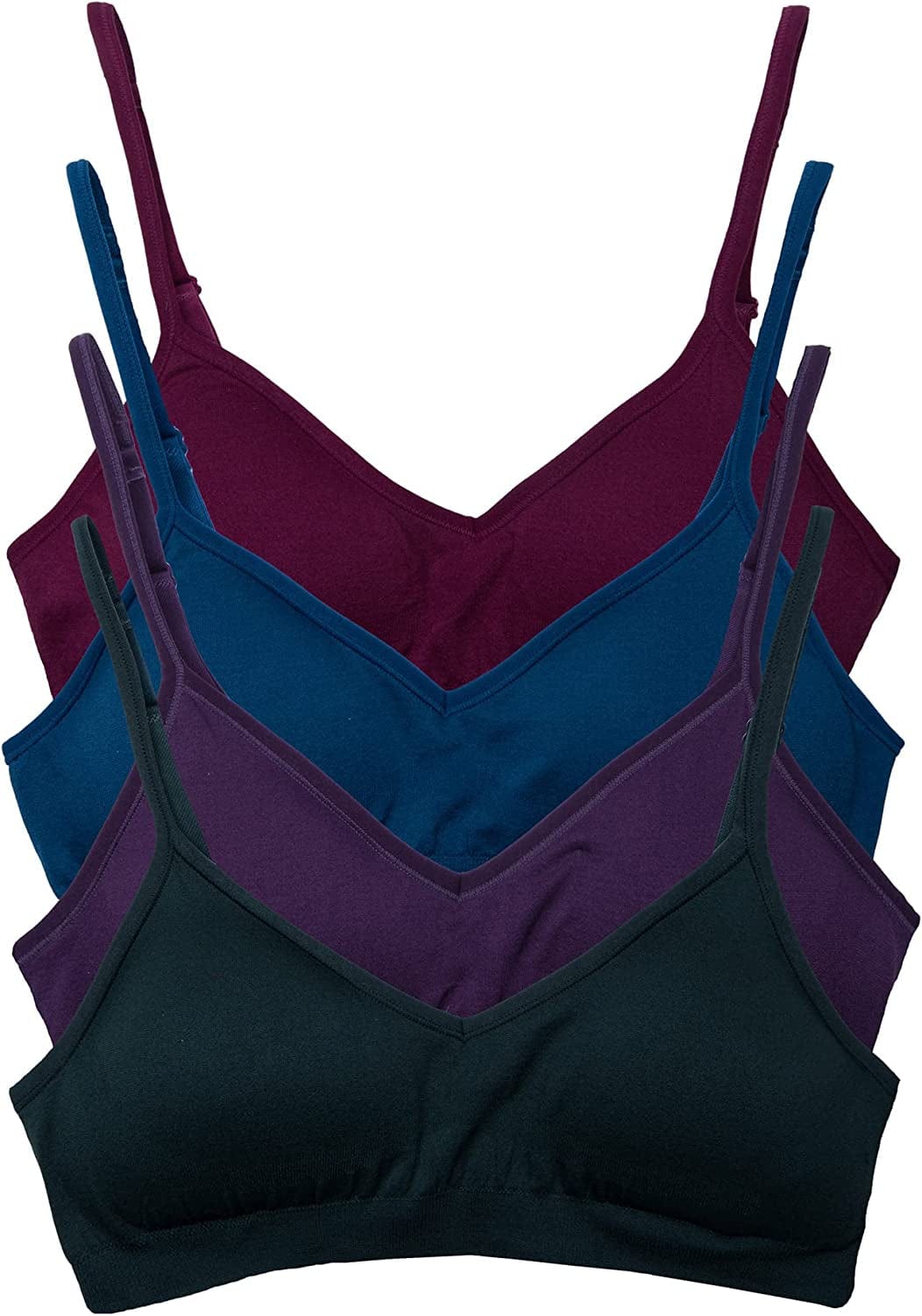 Women’S 4 Pack Demi Padded Bralette Wireless Comfortable Bra Dark Vintage / Medium-Large Big