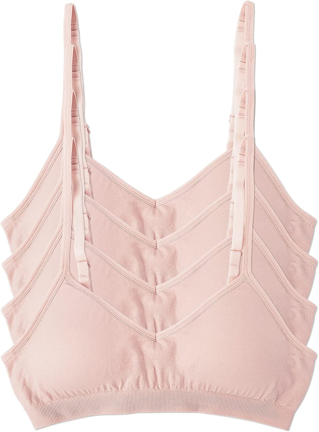 Women’S 4 Pack Demi Padded Bralette Wireless Comfortable Bra Ivory Blush / Small-Medium