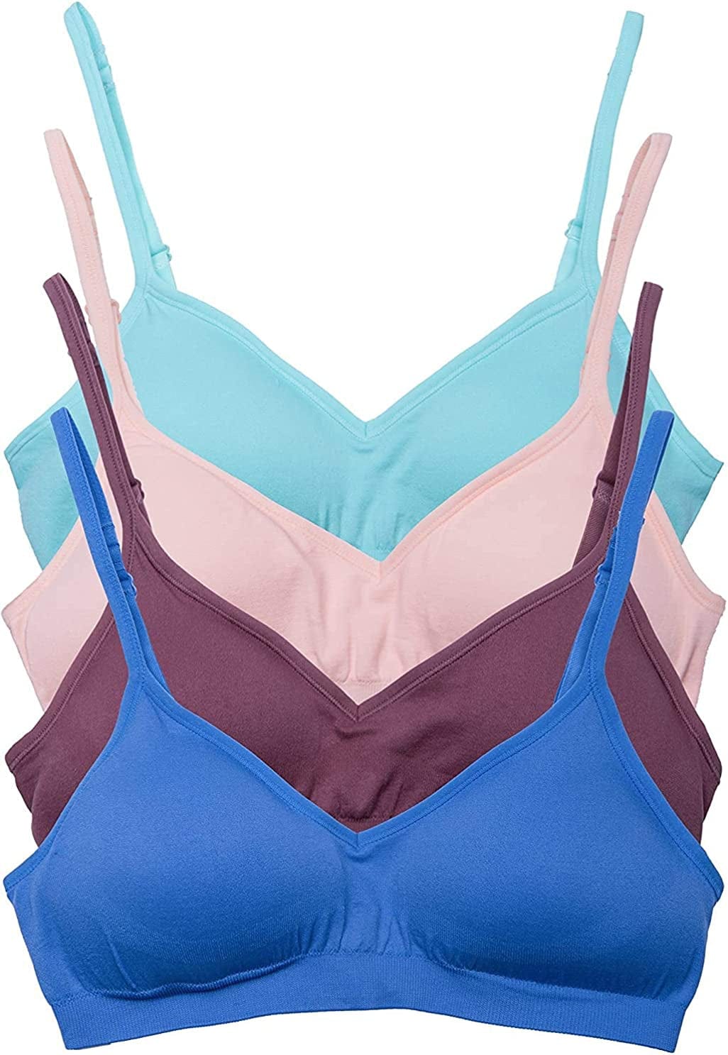 Women’S 4 Pack Demi Padded Bralette Wireless Comfortable Bra Light Vintage / Small-Medium Big