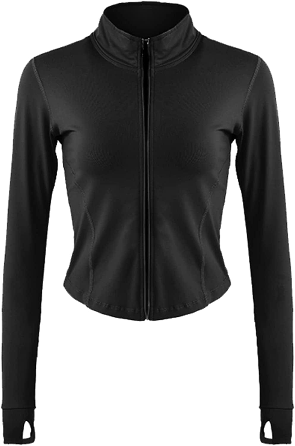 Women'S Athletic Half Zip Pullover Sweatshirt Workout Top Crop Quarter Zip Pullover Yoga Running Jackets B-black / Medium