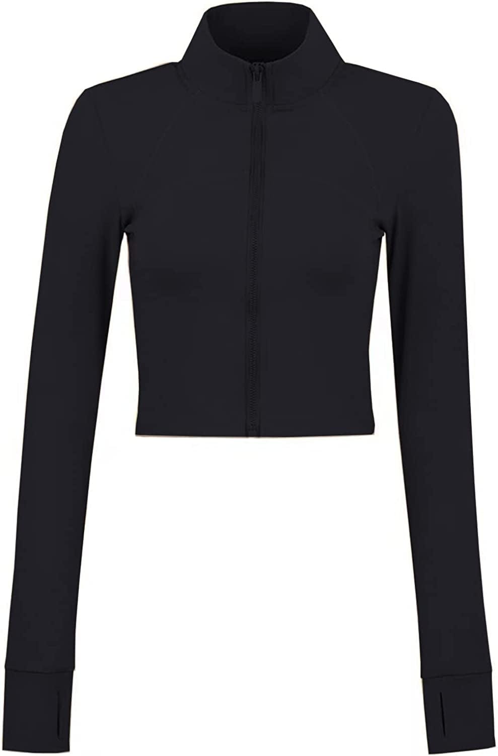 Women'S Athletic Half Zip Pullover Sweatshirt Workout Top Crop Quarter Zip Pullover Yoga Running Jackets C-black- / Medium