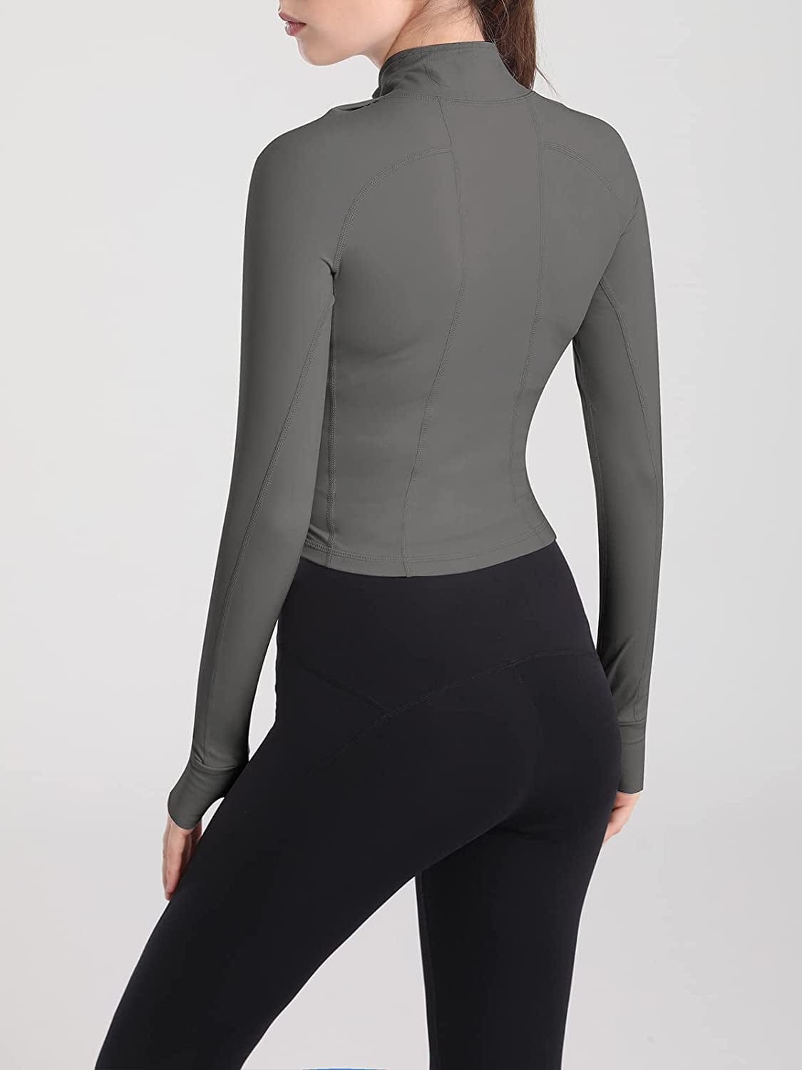Women'S Athletic Half Zip Pullover Sweatshirt Workout Top Crop Quarter Zip Pullover Yoga Running Jackets