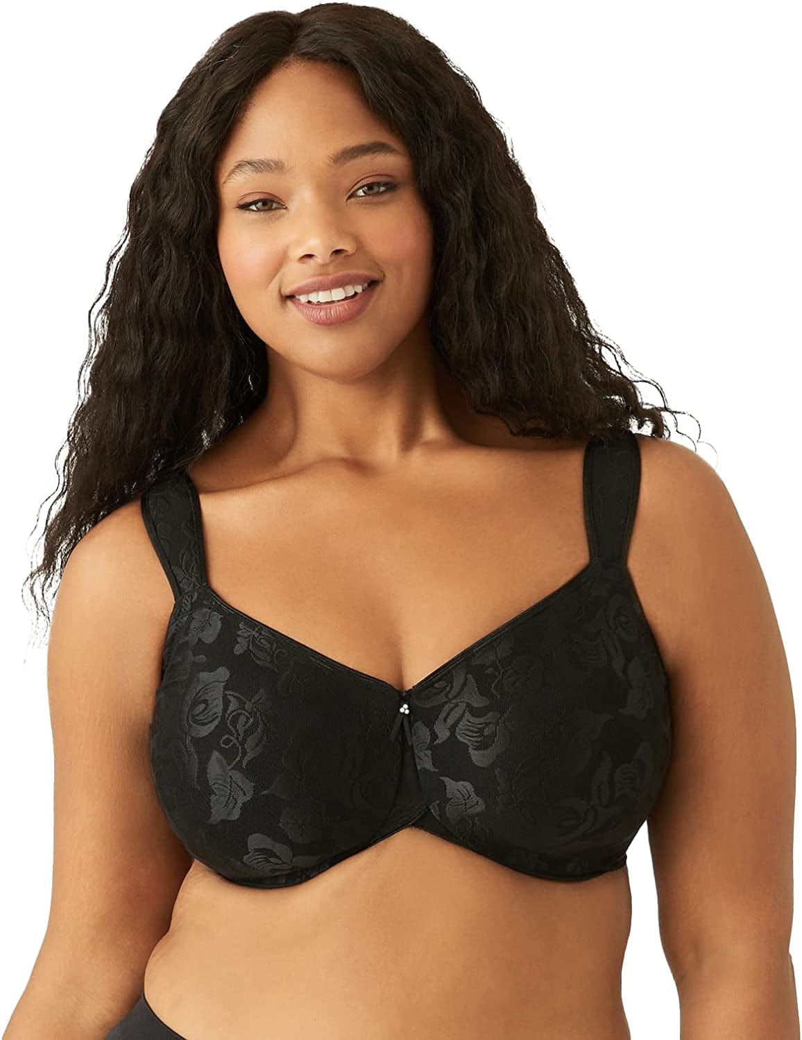 Women'S Awareness Full Figure Underwire Bra Black / 42D