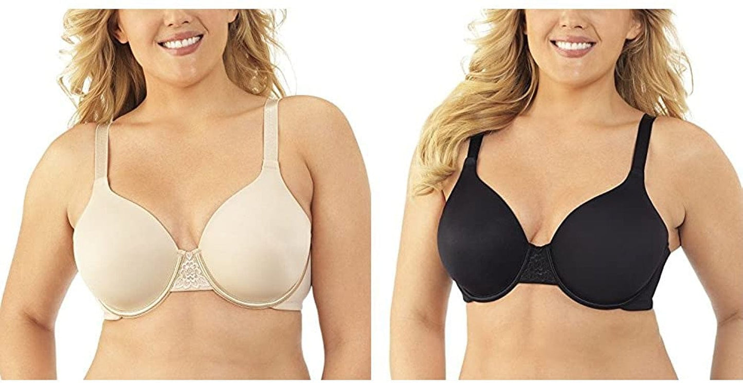 Women'S Beauty Back Full Figure Underwire Bra 76380 Damask Neutral/Midnight Black / 42DD
