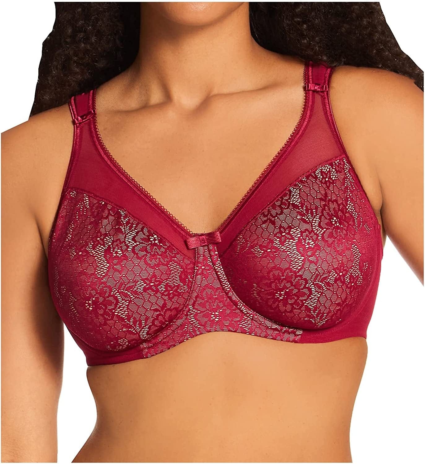 Women'S Beauty Everyday Minimizer Bra Burgundy Pink / 44C