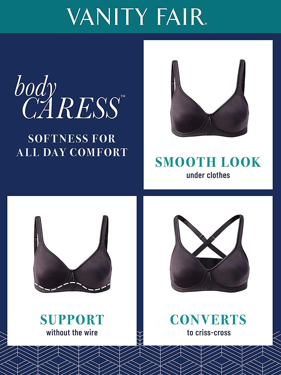 Women'S Body Caress Full Coverage Convertible Bra