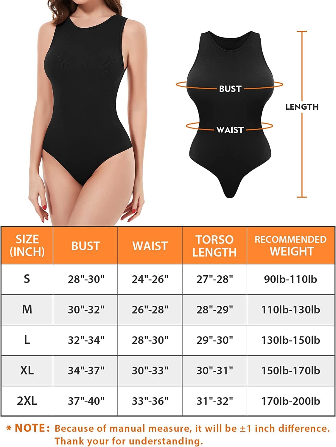 Women'S Bodysuit Fit Sexy Body Suits Women Clothing, Sleeveless Crew Neck Tank Tops with Snap Closure