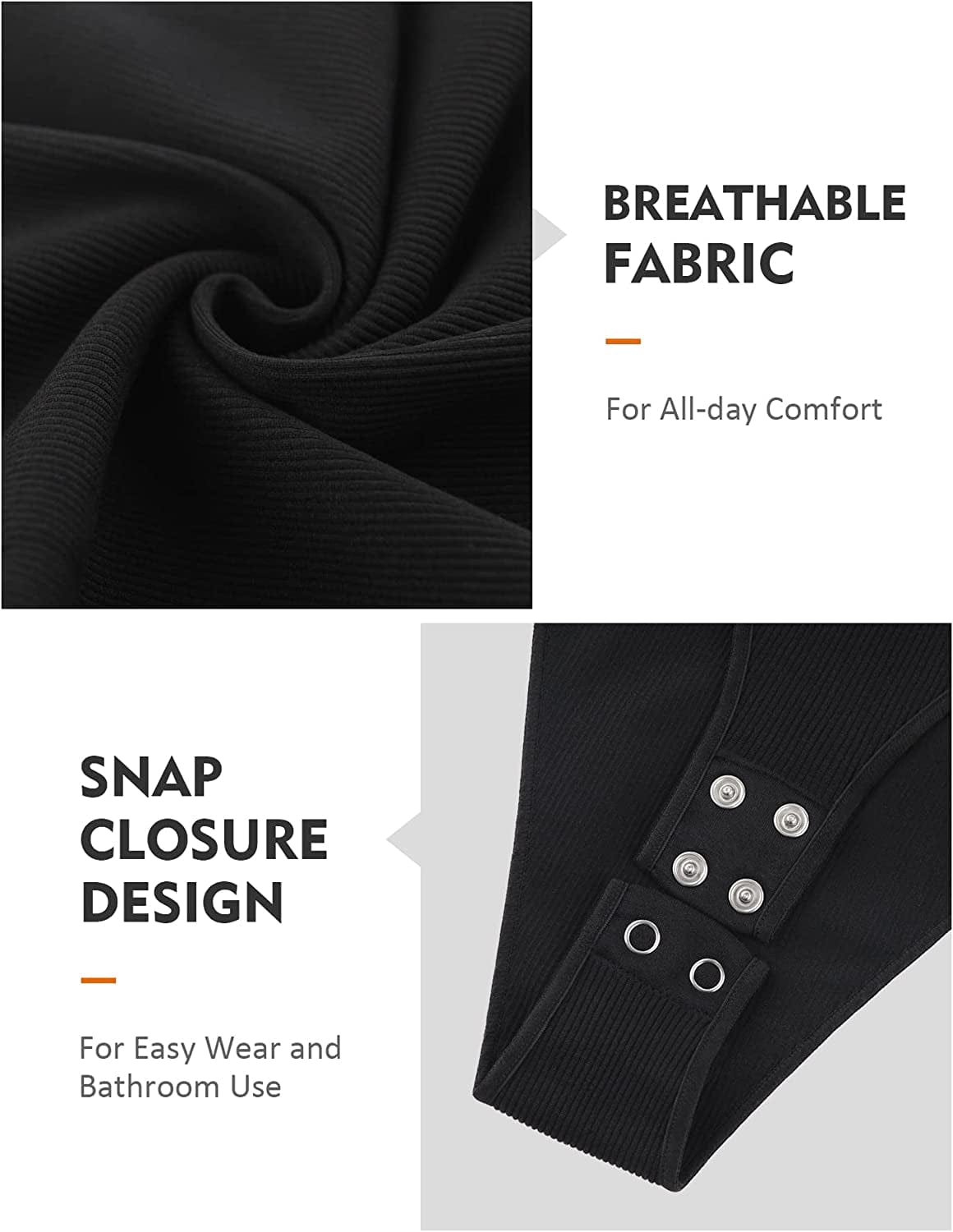 Women'S Bodysuit Fit Sexy Body Suits Women Clothing, Sleeveless Crew Neck Tank Tops with Snap Closure