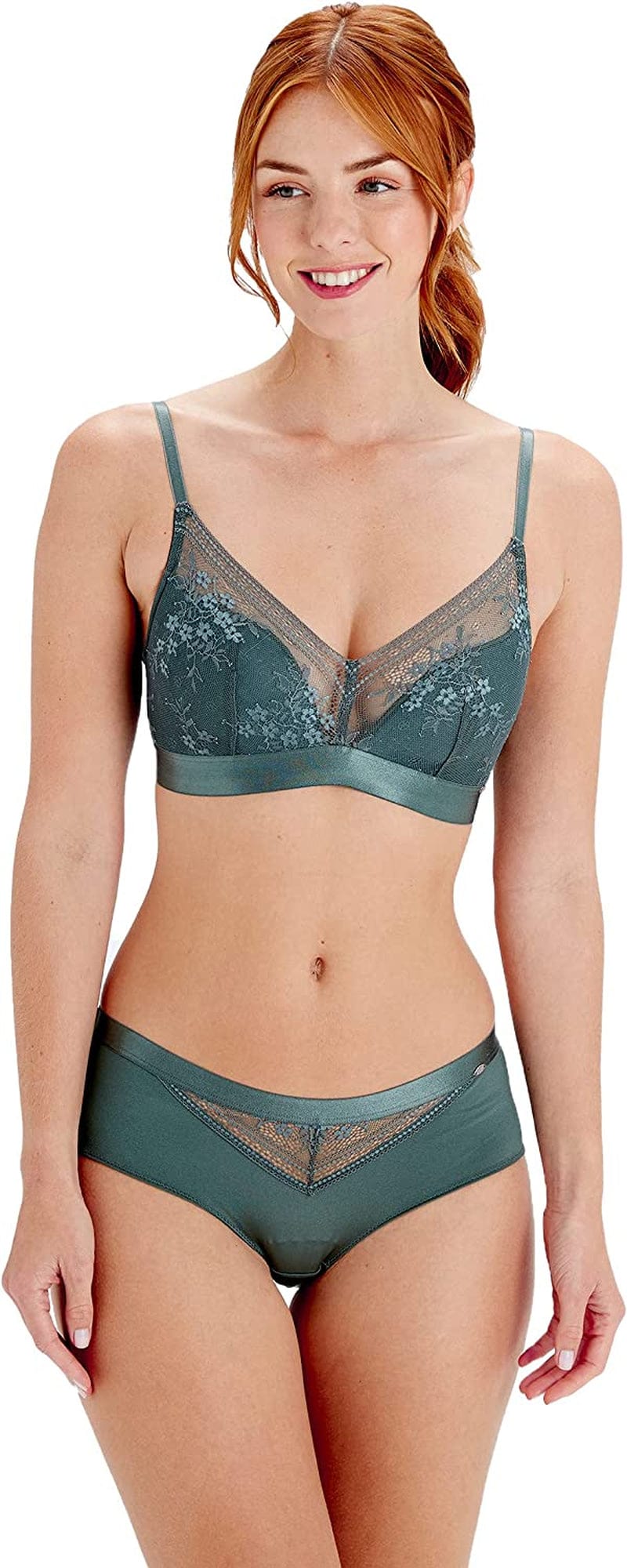 Women'S Botanical Lace Wireless Triangle Bra-Light Padding- Everyday Basic or Lounge, Sizes: 32A-38D, 1 Piece