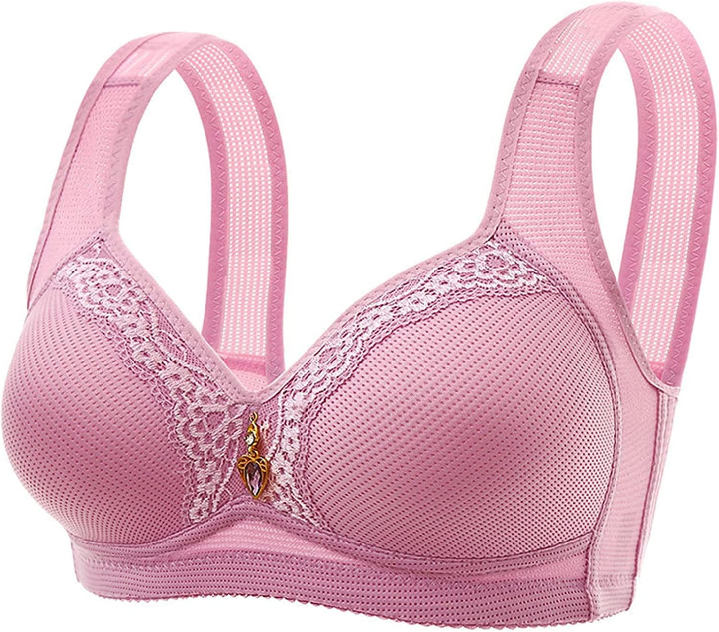 Women'S Bras Wireless Full Coverage Lace Bras plus Size Minimizer Non Padded Comfort Soft Bra Everday Bras U-purple / 36B-C