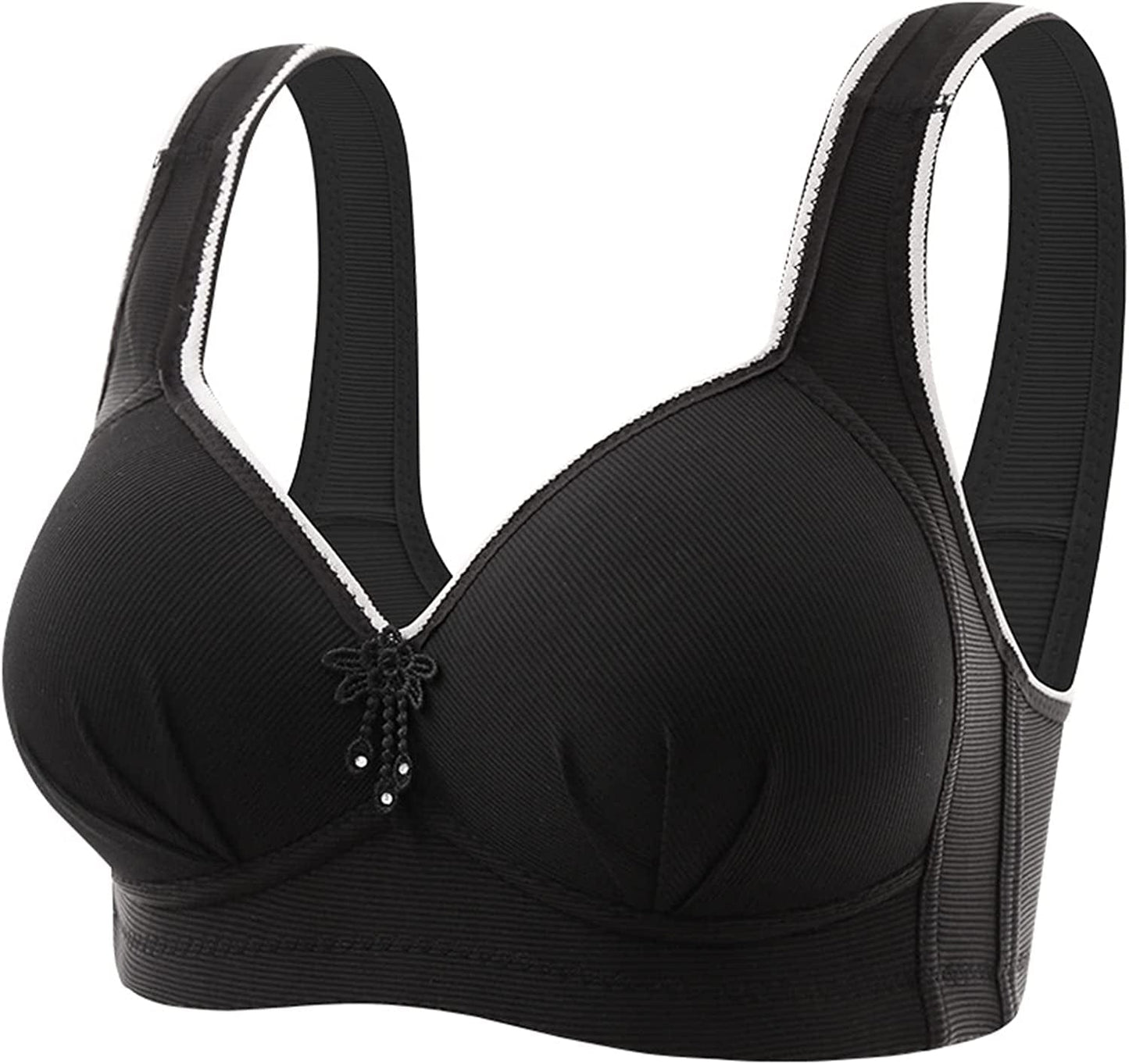 Women'S Bras Wireless Full Coverage Lace Bras plus Size Minimizer Non Padded Comfort Soft Bra Everday Bras S-black / 36B-C